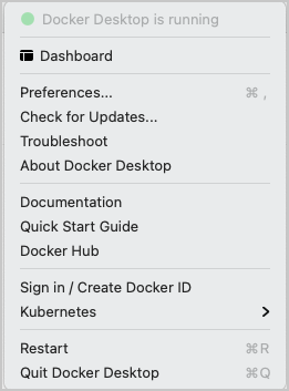 Docker context menu